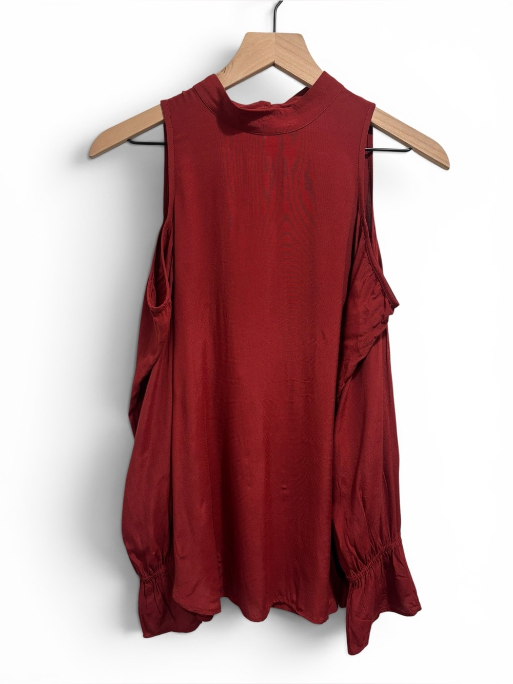 Ann Taylor Red Cold Shoulder Blouse - Size Small Petite